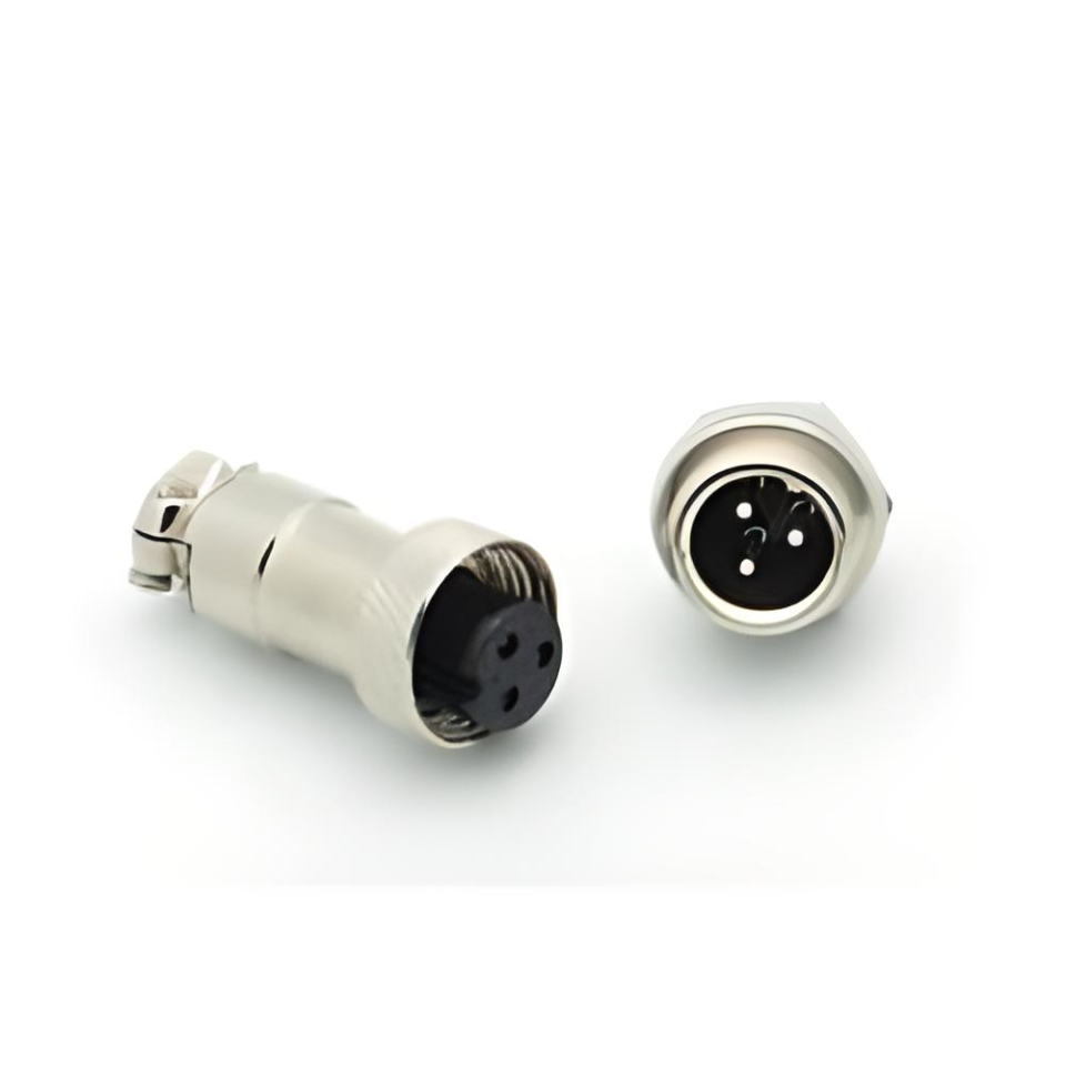 3 lü Mini Mic Erkek Konnektör - (Gx-12) ( 5 Adet )