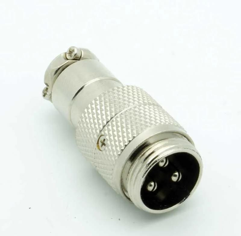 3 lü Mini Mic Kablo Erkek Konnektör - (Gx-12) ( 5 Adet )