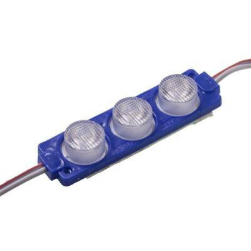 3 Mercekli 3030 Reklamcı Modül Mavi 12 Volt 3 Watt (10 Adet)