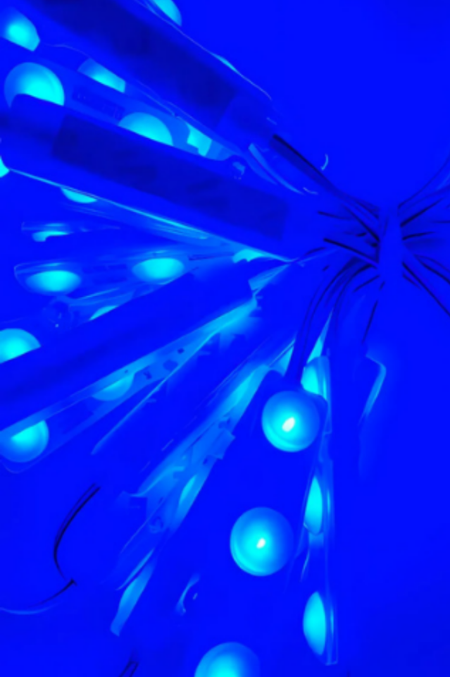 12 Volt 3 Lensli Samsung Modül Led Mavi (10 Adet)
