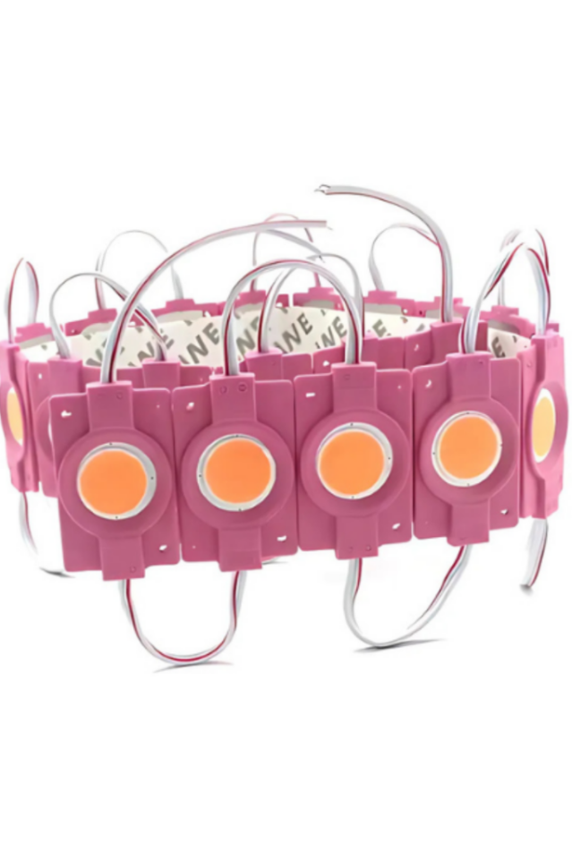 Tekli Su Geçirmez 12 Volt 2.4 Watt Modül Led Pembe (10 Adet)