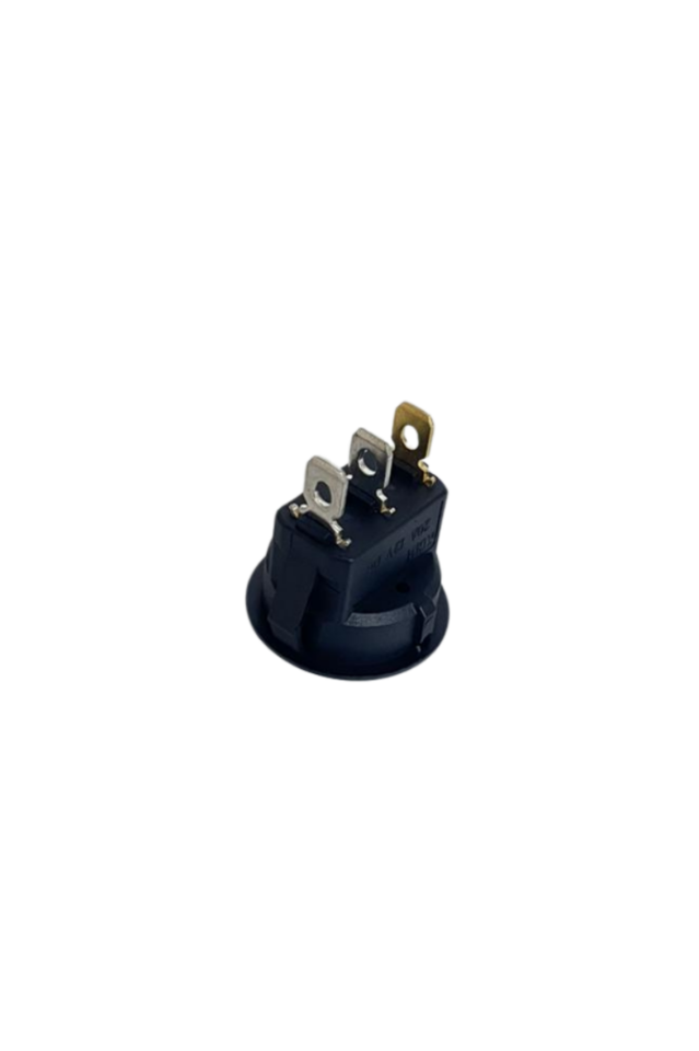 Yuvarlak On-Off Işıklı Anahtar 3 Pin Mavi Switch (10 Adet)