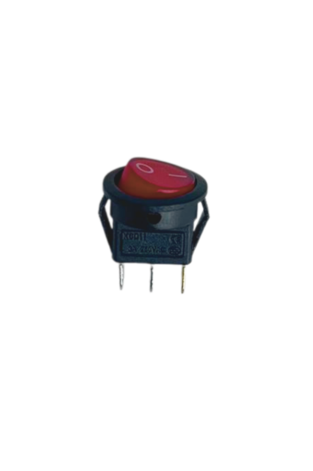 Mini Yuvarlak On-Off Işıklı Anahtar 3 Pin Switch (10 Adet)