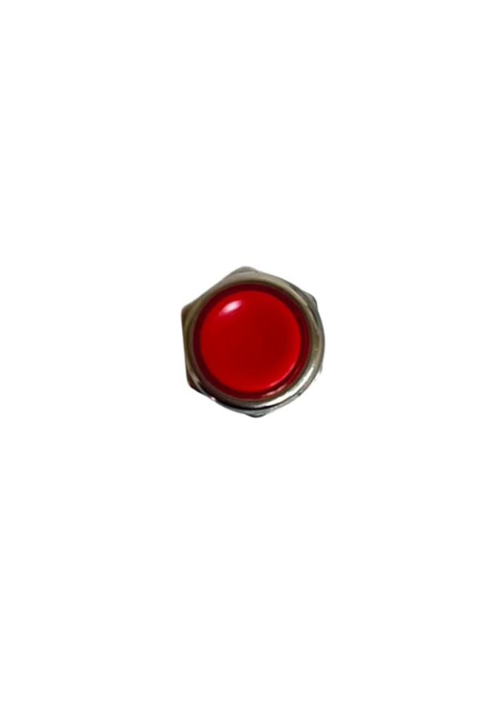 Metal Buton Yaylı 16MM Anahtar Kırmızı (10 Adet)