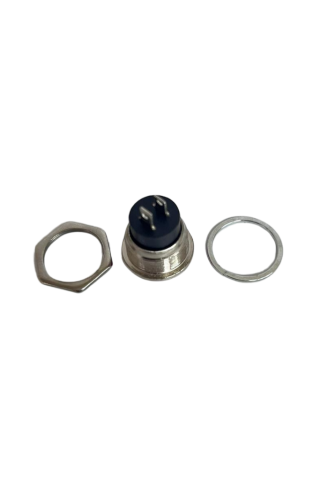 Metal Buton Yaylı 16MM Anahtar Kırmızı (10 Adet)