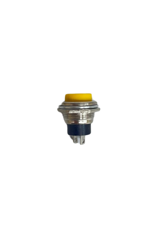 Metal Buton Yaylı 16MM Anahtar Sarı (10 Adet)