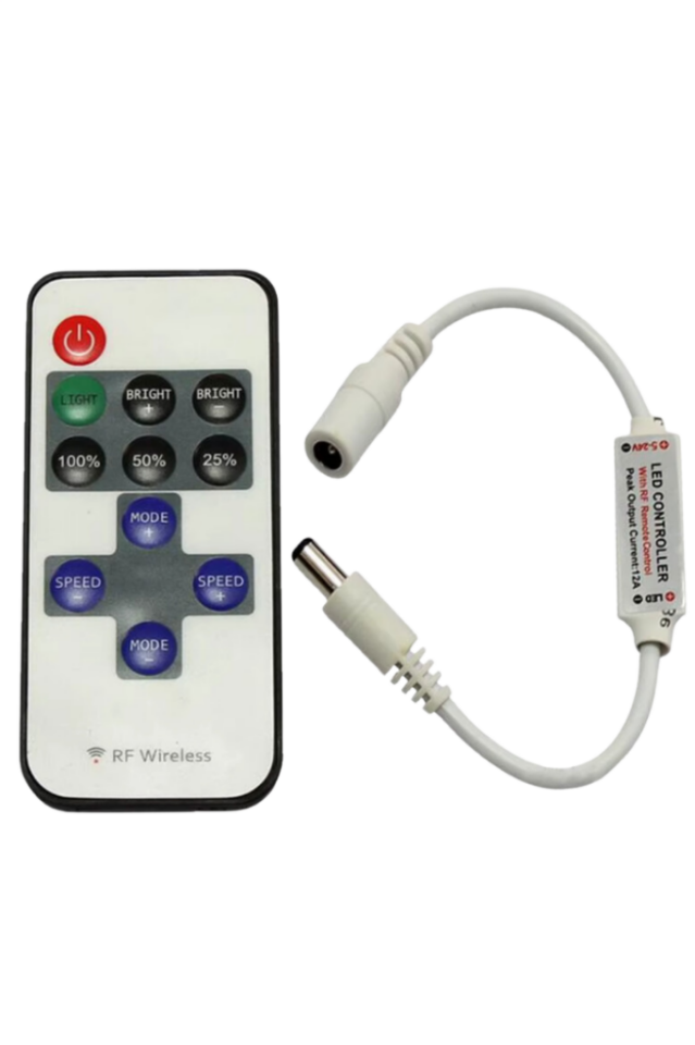 12-24v Tek Renk Mini Kumandalı Dimmer RF Led Işık Kontrol