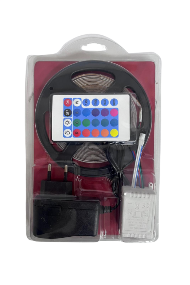 RGB Şerit Led Set 5 Metre İç Mekan Tak Çalıştır Hazır Set