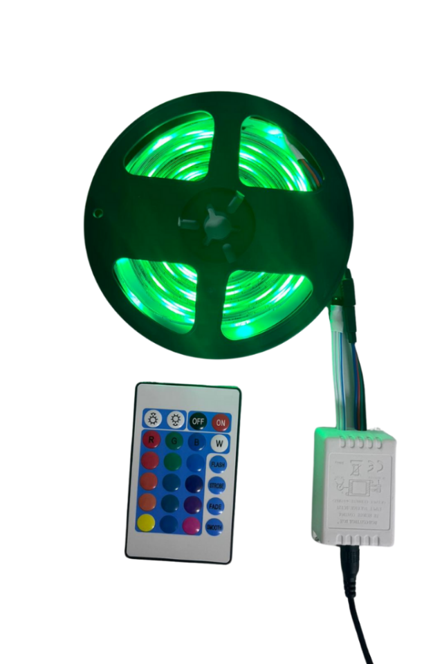 RGB Şerit Led Set 5 Metre İç Mekan Tak Çalıştır Hazır Set