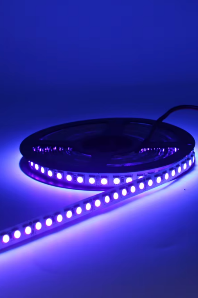 Ultraviyole 2835 Şerit Led 12V Uv Şerit Led Black Light 120 Ledli ( 5 Metre )