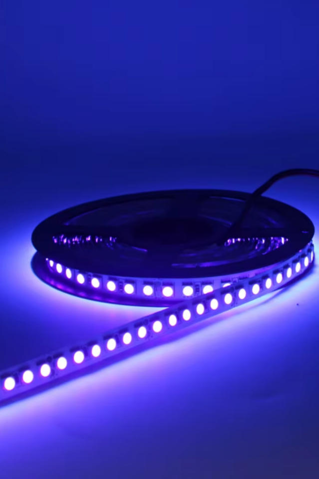Ultraviyole 2835 Şerit Led 12V Uv Şerit Led Black Light 120 Ledli ( 5 Metre )