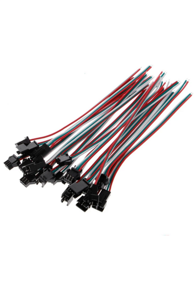 3 Lü SM Kablo Gruplama 3 Pin JST Kablo Takım Dişi-Erkek (5 Adet)