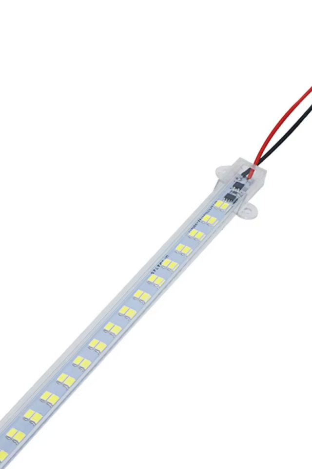 12V Çift Sıra Su Geçirmez Çubuk Led Beyaz (1 Metre)