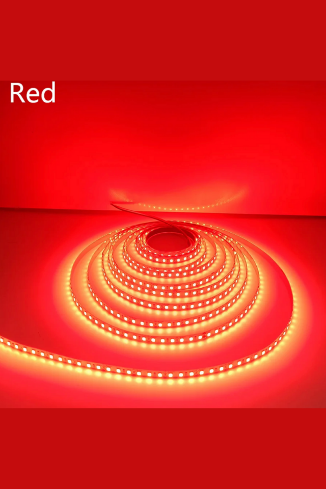5 Volt 2835 Şerit Led 5 MM Kırmızı 120 Ledli IP20 (5 Metre)