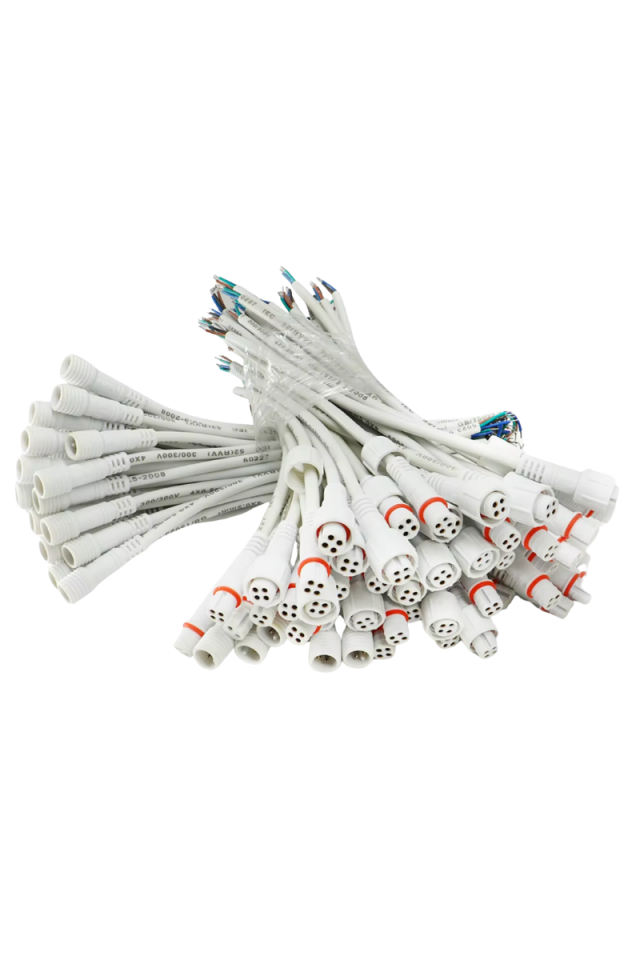 4 Pin Su Geçirmez Plastik Kablo Dişi-Erkek Takım IP67 (5 Adet)