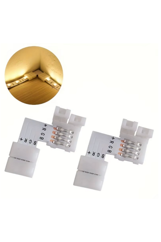 RGB Şerit Led Birleştirme Aparatı L Tipi Birleştirme Konnektörü (5 Adet)