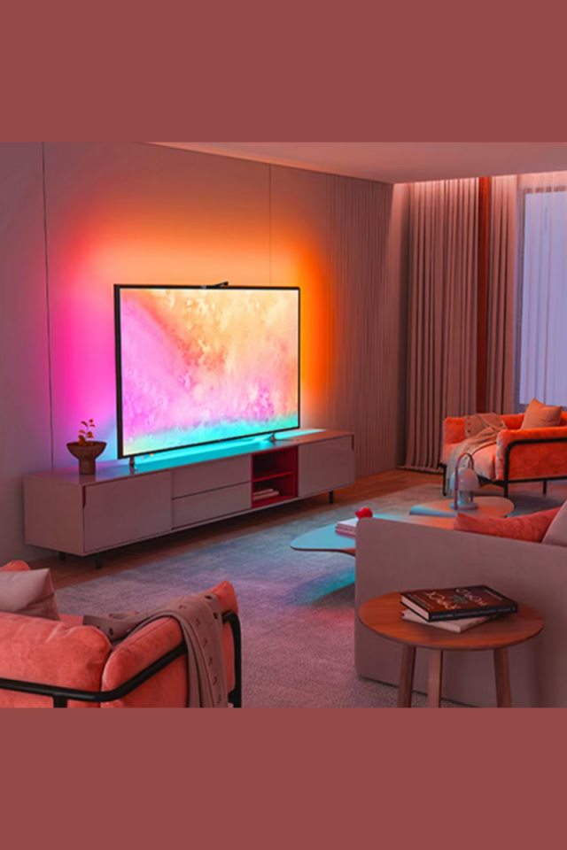 Televizyon Arkası Şerit Led Ambiyans Aydınlatma Ekran Senkronizasyonu RGB Kameralı (5 Metre)