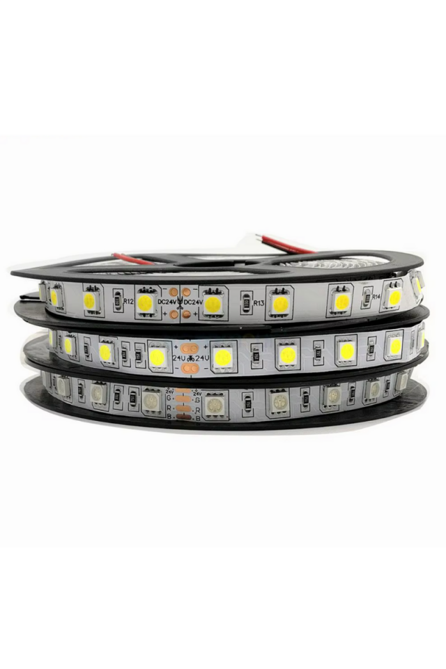 24 Volt 5050 Şerit Led Gün Işığı IP65 (5 Metre)