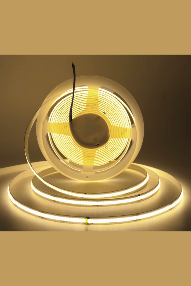 12V Cob Şerit Led 8MM 320 Ledli Esnek Gün Işığı Cob Led IP20 (5 Metre)