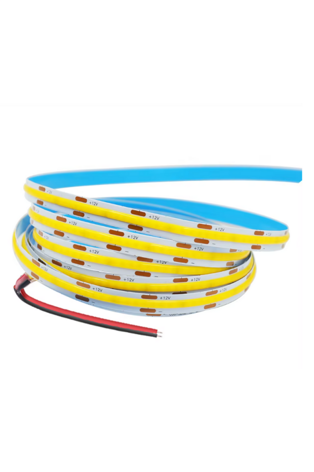 12V Cob Şerit Led 8MM 320 Ledli Esnek Beyaz Cob Led IP20 (5 Metre)