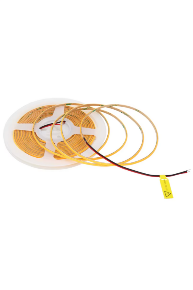 12V Cob Şerit Led 3MM 400 Ledli İnce Esnek Pembe Cob Led IP20 (5 Metre)