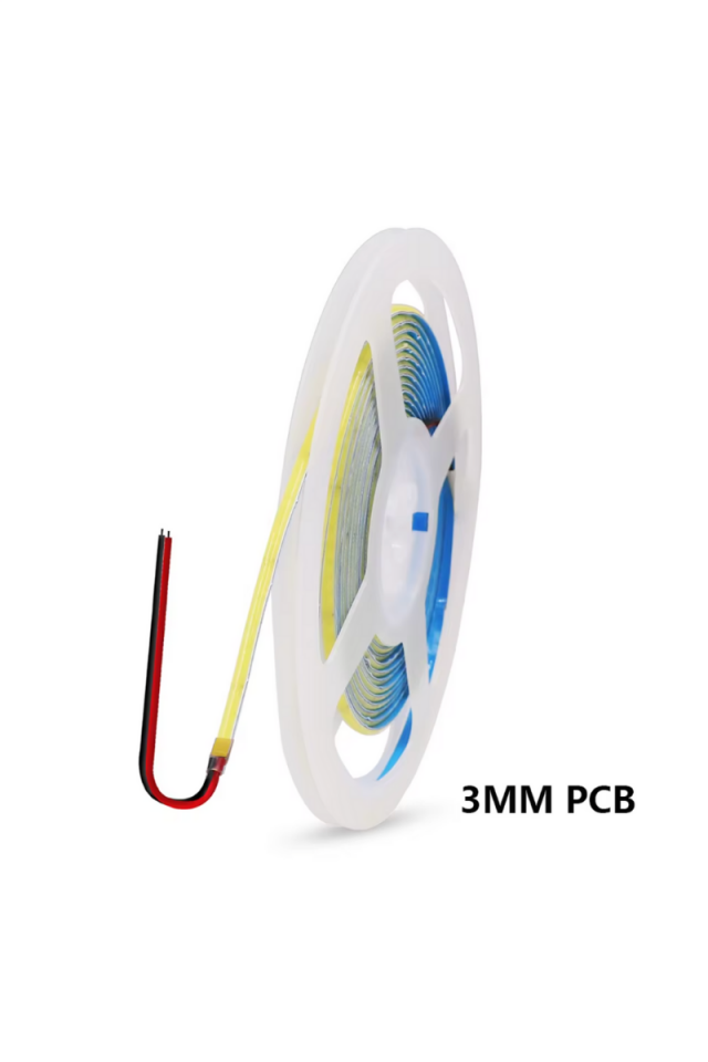 12V Cob Şerit Led 3MM 400 Ledli İnce Esnek Beyaz Cob Led IP20 (5 Metre)