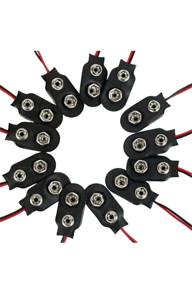 9V Pil Yuvası 9V Pil Tutucu Yuvası (10 Adet)