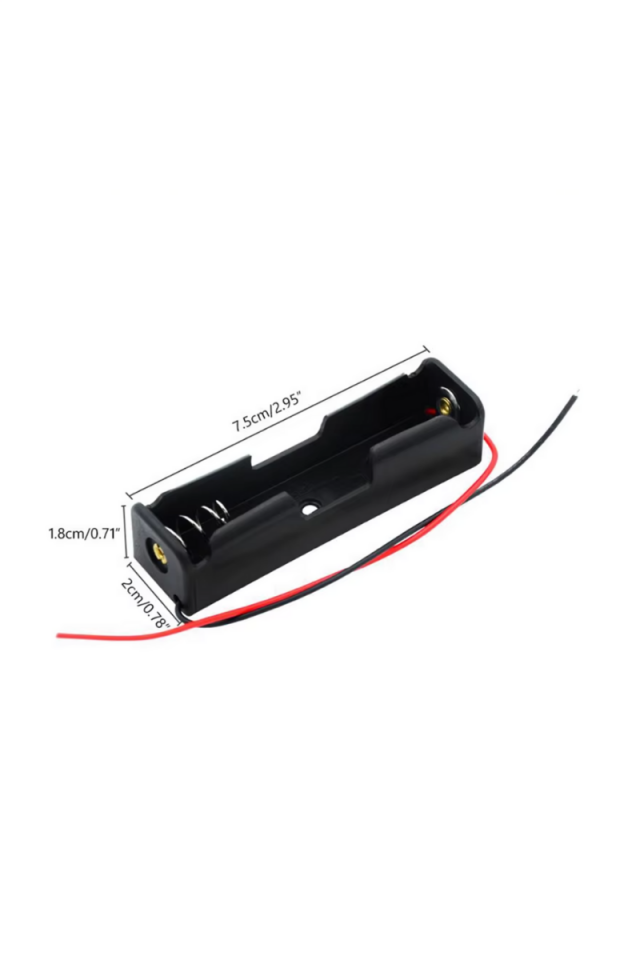 18650 Tekli Pil Yuvası Kablolu 3.7V Pil Tutucu Şarj Kutu Aparatı (5 Adet)