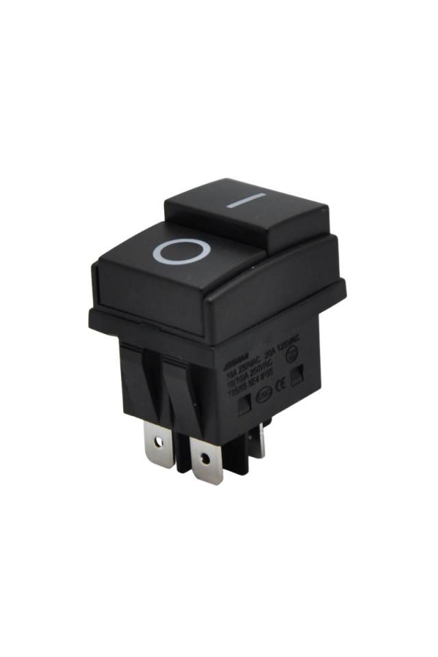 Kare 0-I Işıksız Geniş Anahtar Yeni Tip Süpürge 4 Pinli  Switch (5 Adet)