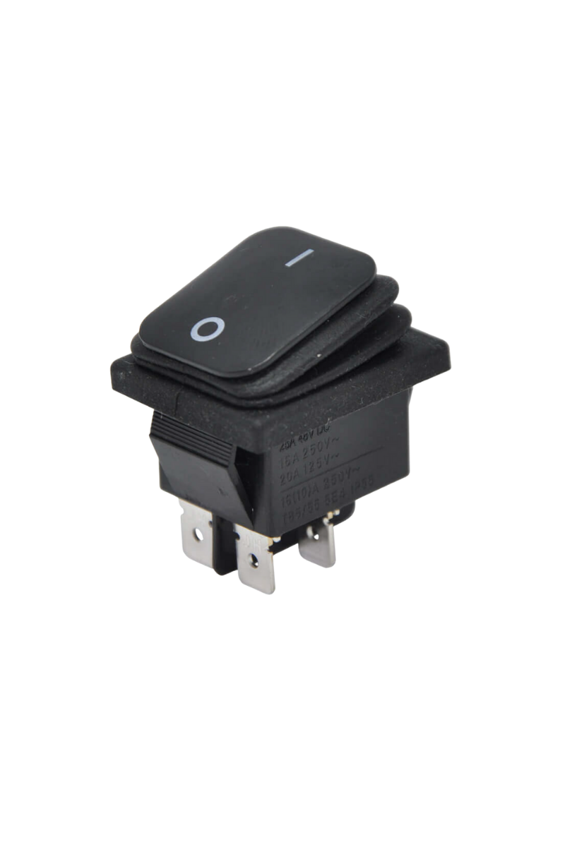 Kare On-Off Işıksız Geniş Anahtar Siyah Körüklü 4 Pinli  Switch IP65 (5 Adet)