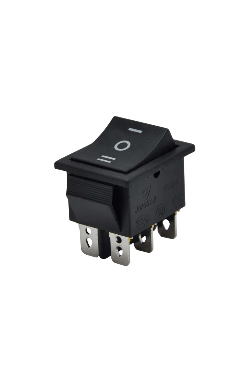 Kare On-Off-On Işıksız Geniş Anahtar Siyah 6 Pinli Kalıcılı Switch  (5 Adet)