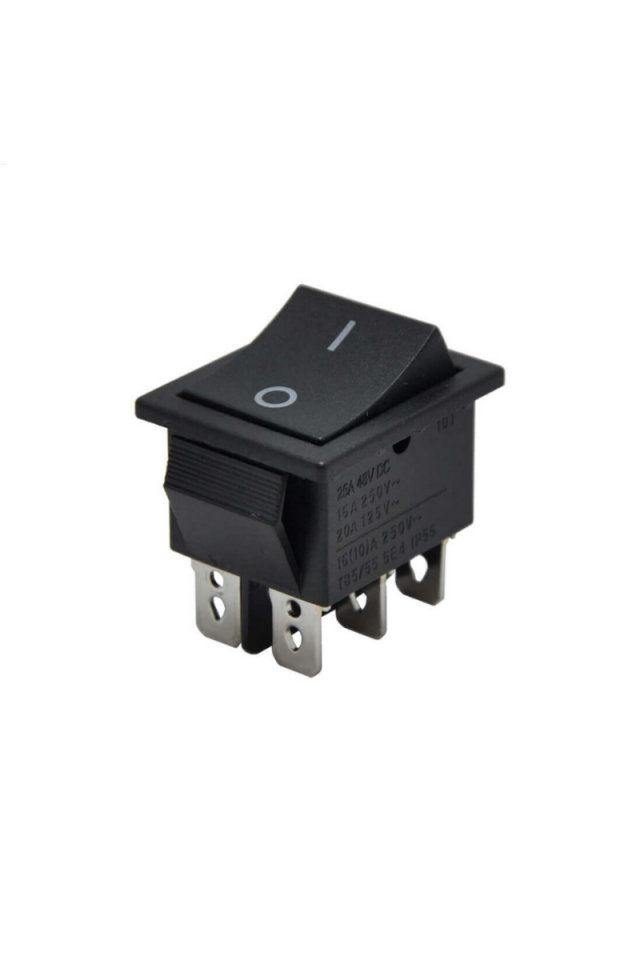 Kare Off-On Işıksız Geniş Yaylı Anahtar Siyah 6 Pinli Yaylı Switch  (5 Adet)