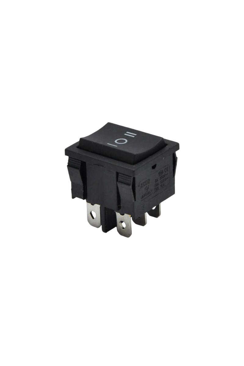 Kare On-Off-On Işıksız Orta Boy Kalıcılı Anahtar Siyah 6 Pinli Kalıcılı Switch (5 Adet)