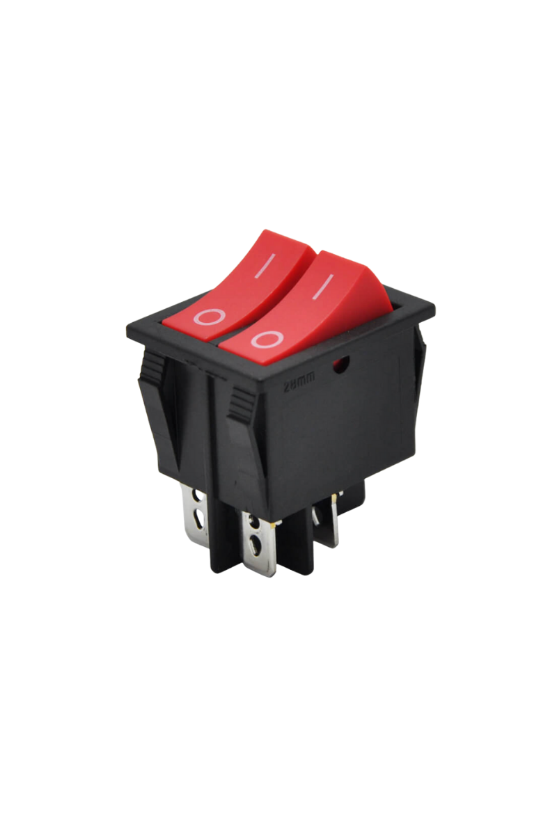 Kare On-Off Çiftli Işıksız Anahtar Siyah 4 Pinli Işıksız 2 li Switch (5 Adet)