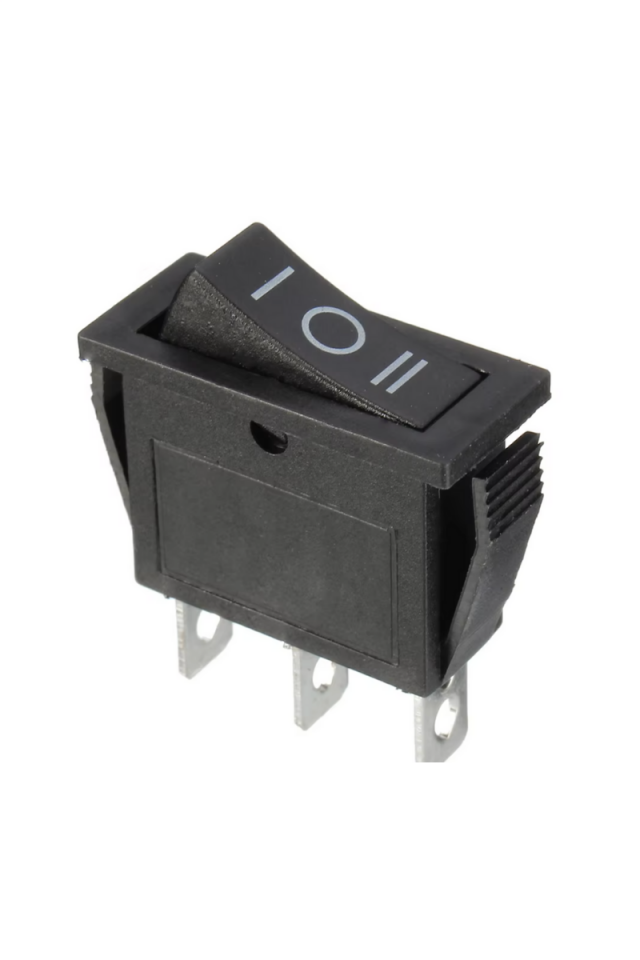 Tekli Dar Işıksız On-Off-On Anahtar Siyah 3 Pinli Dar Işıksız Switch (5 Adet)