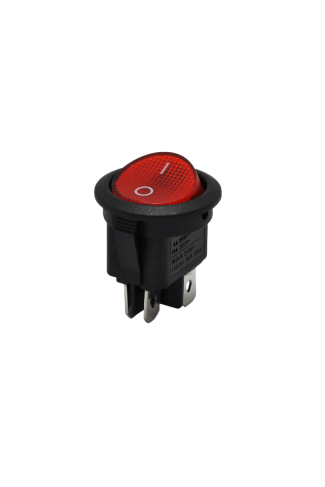 Yuvarlak Işıklı On-Off 12 Volt Anahtar Kırmızı 4 Pinli Yuvarlak Işıklı Switch (5 Adet)