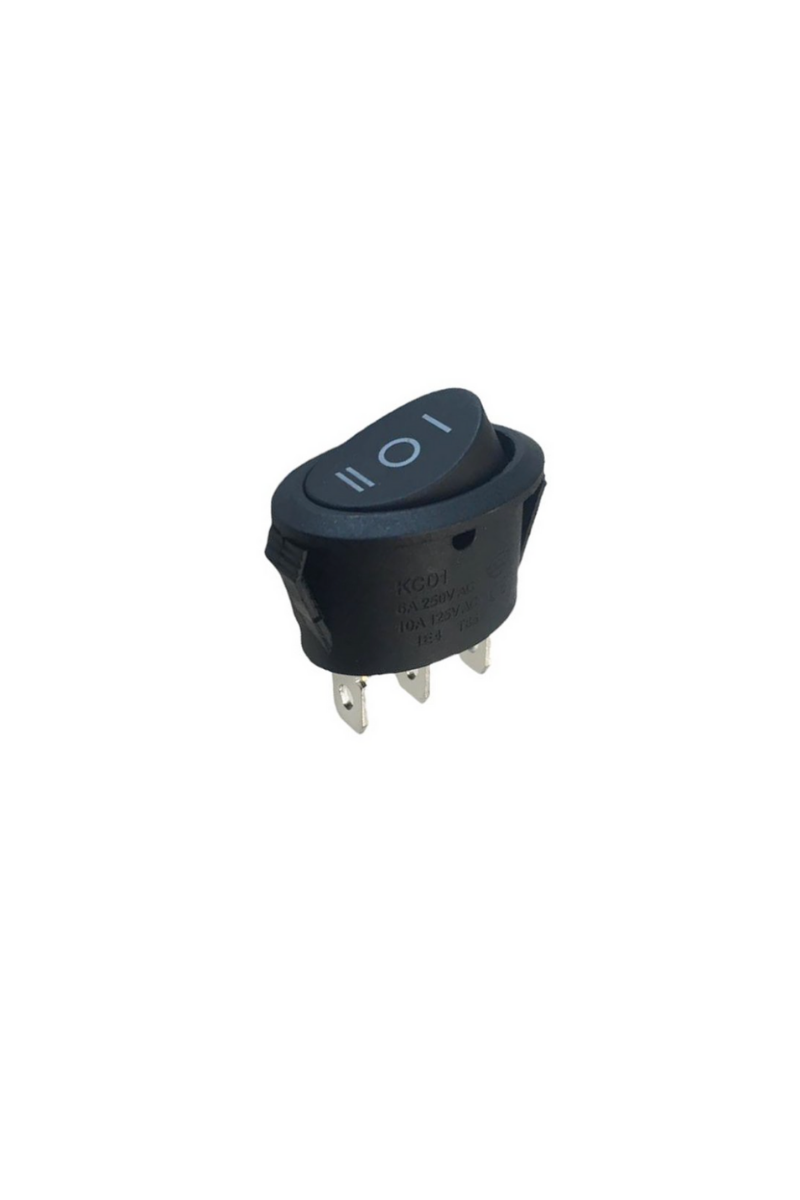 Oval Işıksız On-Off-On Anahtar Siyah 3 Pinli Oval Işıksız Switch (5 Adet)
